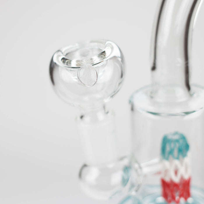 6" bent neck glass bong with diffuser-Assorted