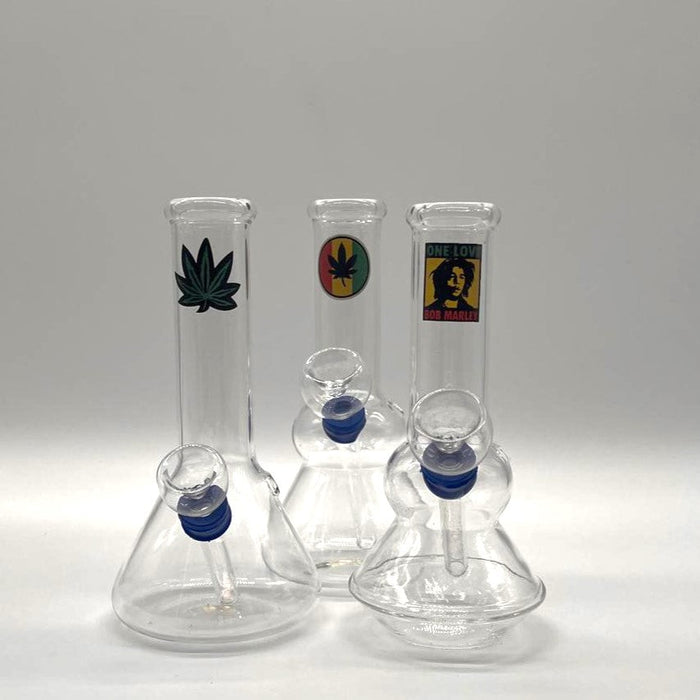 Stamped Glass Water Pipe 6" - Assorted Designs