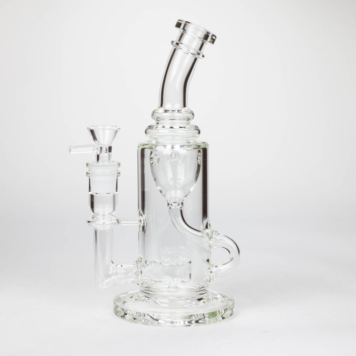 10″ Straight Tube Recycler Glass Bong [C1555]