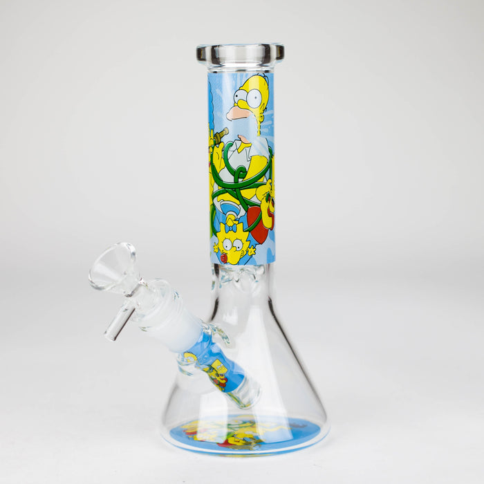 10" 4mm Cartoon Design Beaker Bong [PIP877]