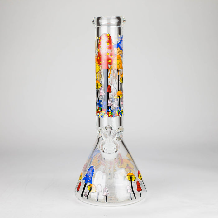 14" 7 mm Glass Bong With Magic Mushroom Design