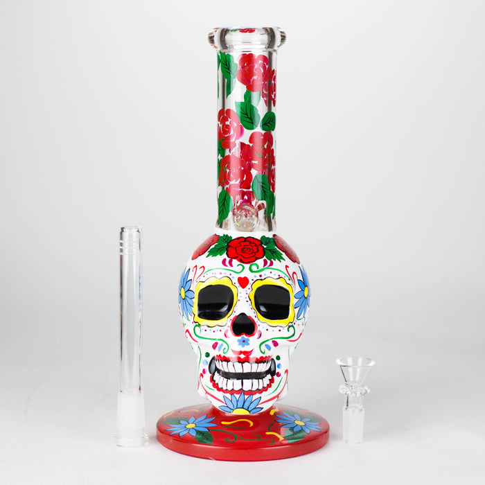 10" Sugar Skull-Themed glass bong [SK Series]