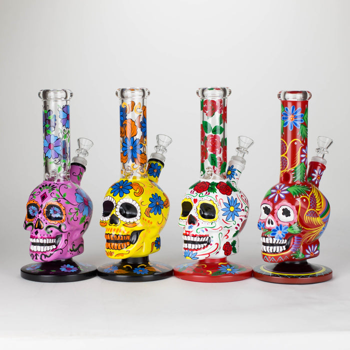 10" Sugar Skull-Themed glass bong [SK Series]