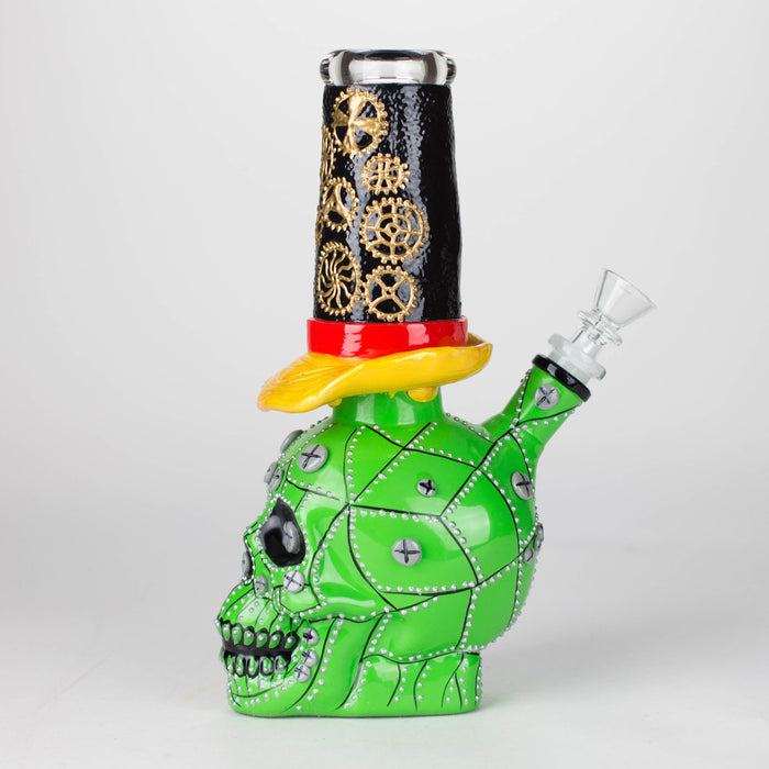 9" Wizard-Themed Sugar Skull Glass Bong [SK05]