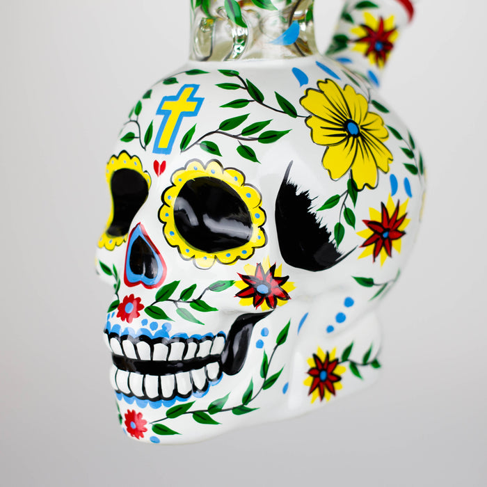 9" Sugar Skull-Themed glass bong [SK Series]