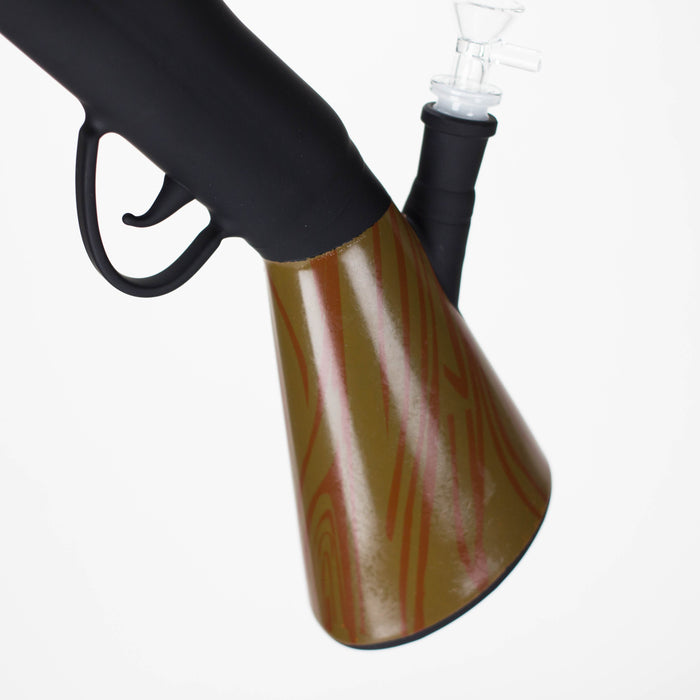 27" Painted Shotgun Design Glass Bong with Display Stand [GU006]