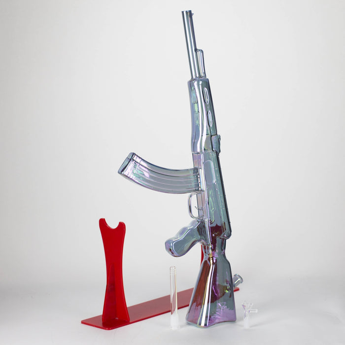 27" Electroplated AK-47 Design Glass Bong with Display Stand [GU001]