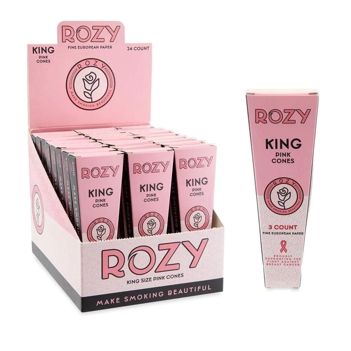 Rozy | Pink King Size Pre-Rolled Cones 3pk – 24ct Display