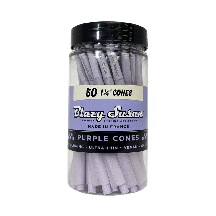 Blazy Susan | Purple pre rolled cones  size 1-1/4" Pack of 50