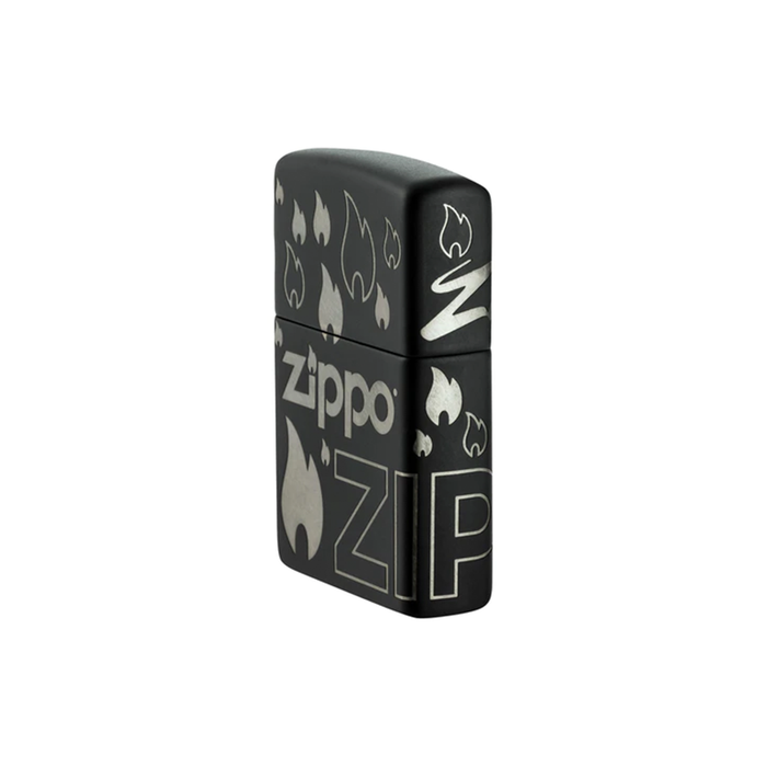 Zippo 48908 Black Matte Laser 360 Design