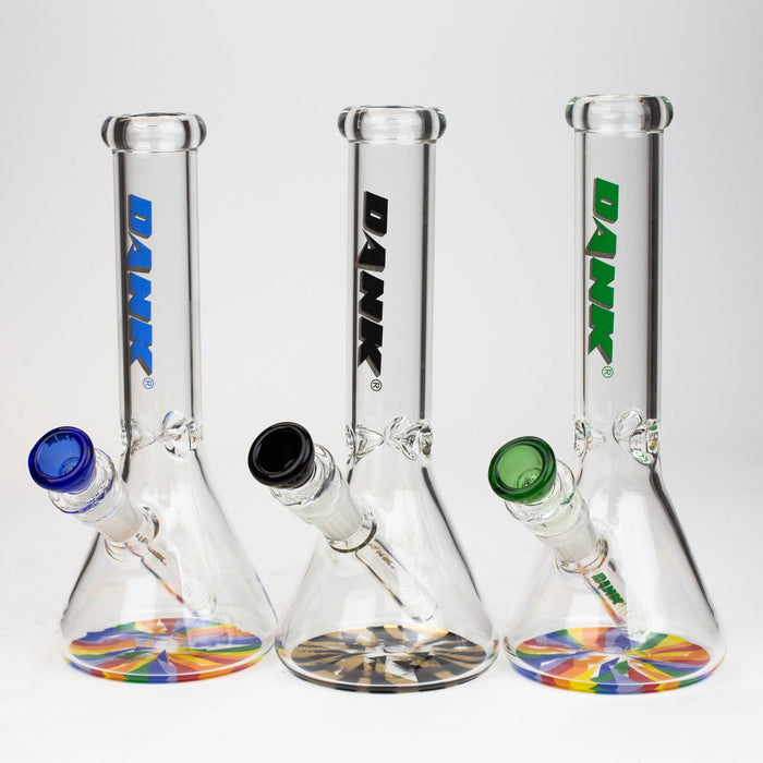 9.5" DANK beaker glass water bong (Wide / Jagged)