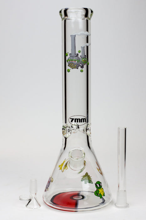 13.5" Cartoon 7 mm glass water beaker bong