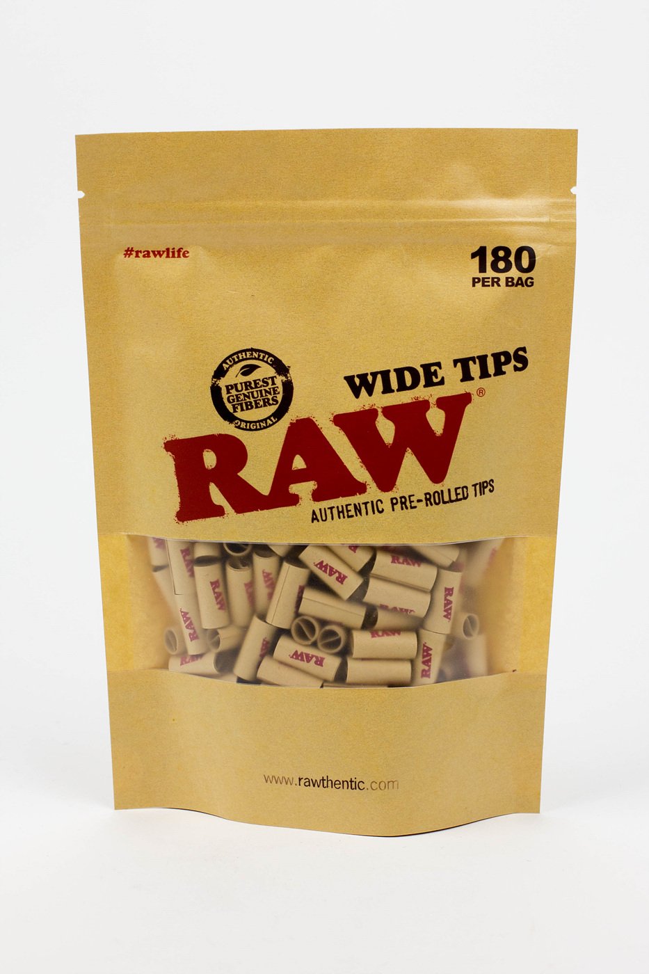 Raw Rolling paper pre-rolled WIDE filter tips Bag of 180 — Bong Outlet.Com