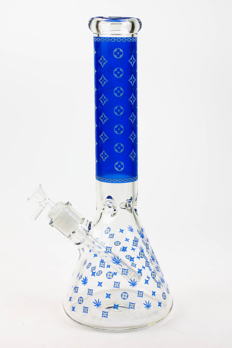 14" Luxury Patten Glow in the dark 7 mm glass bong [A24]