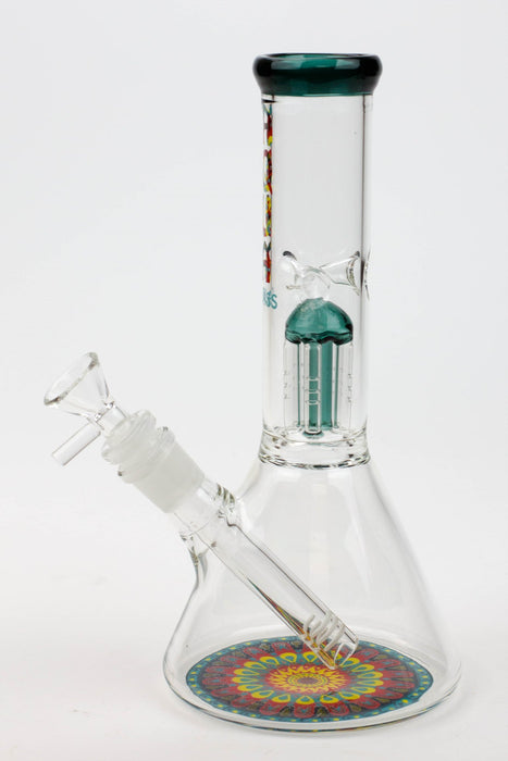 9" AQUA Single tree arms percolator glass water bong