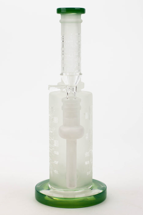 9.5" Sandblasting glass water bong with tire diffuser [Q14]